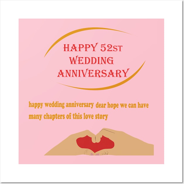 happy 52st wedding anniversary Wall Art by best seller shop